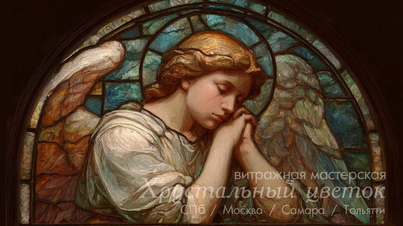 Витраж для памятика на кладбище 31